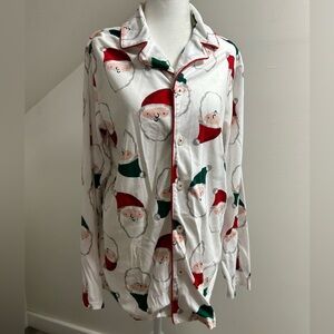Matching Santa Print Pajama Set: Unisex